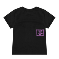 flower script baby tee black