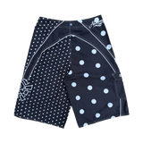 AI board shorts - black/white poker dot