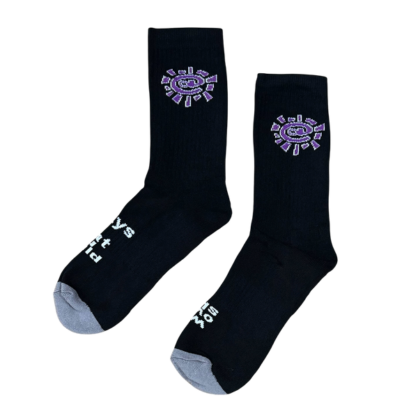 purple @sun sock - black