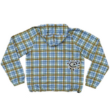 plaid bandemic jacket - blue/green/brown