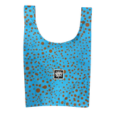 spotty reusable bag - blue/brown