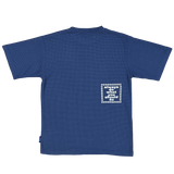 surf script waffle tshirt - navy