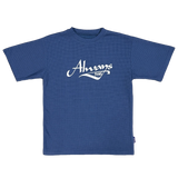 surf script waffle tshirt - navy