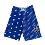 AI board shorts - blue/white poker dot