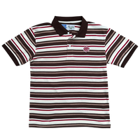 educated polo - brown/red stripe