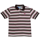 educated polo - brown/red stripe