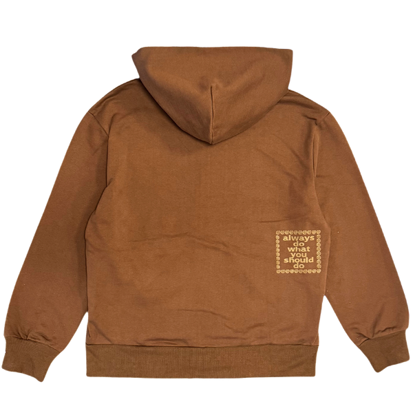 premium zip up hoodie - brown – always do what you should do premium zip up hoodie - brown – always do what you should do