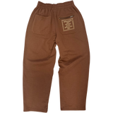 premium no cuff jogger - brown