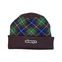 reversible brown cuff beanie - @sun/argyle