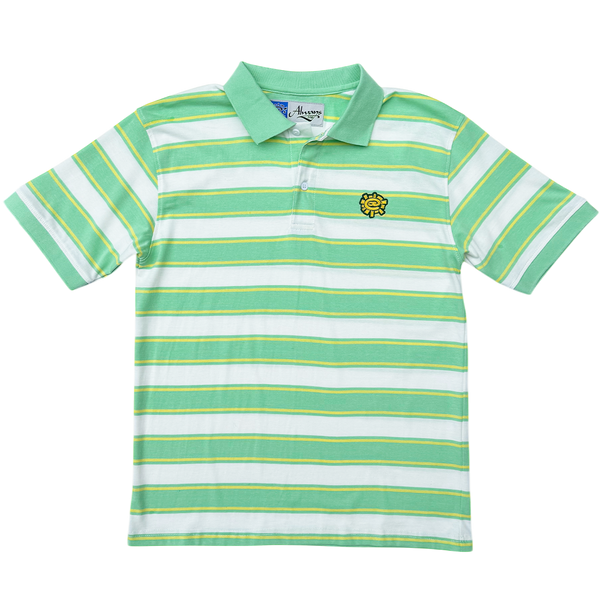 educated polo - mint green stripe