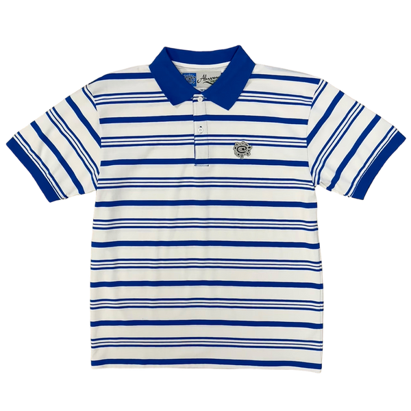 educated polo - blue stripe