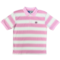 educated polo - pink/white