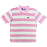 educated polo - pink/white