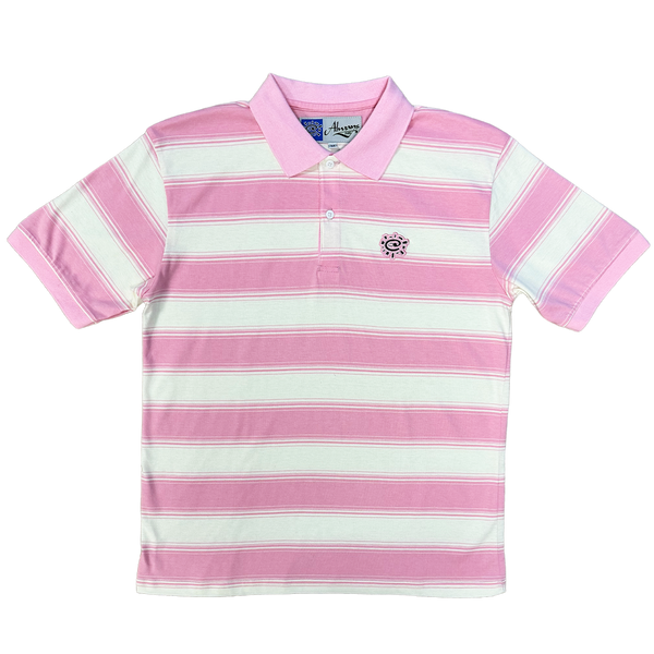 educated polo - pink/white