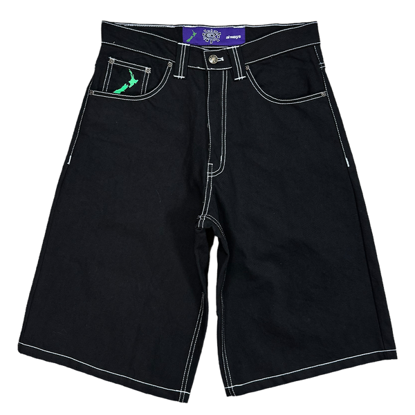 heavy duty unisex denim shorts - purple label