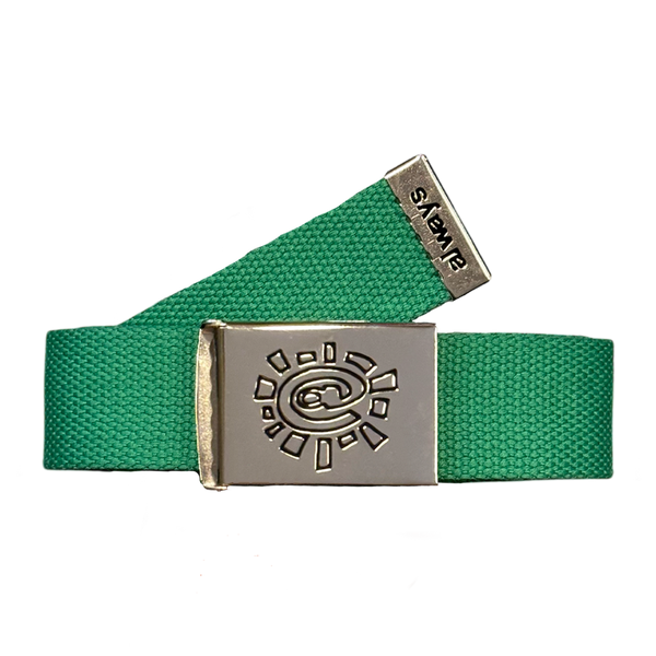 embossed silver buckle @sun belt - green
