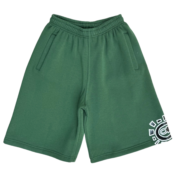 relaxed jogger shorts forrest green