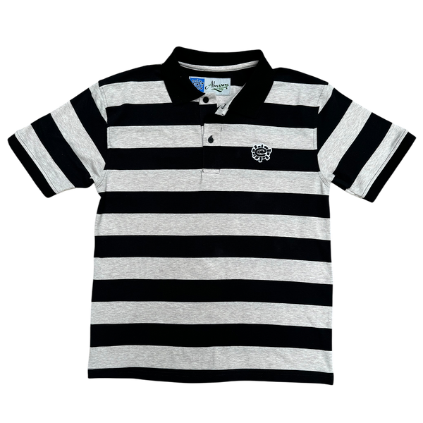 educated polo - black/grey