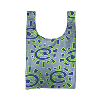 ripstop reusable bag - grey/navy/green