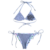 reversible bikini - silver / pokka dots