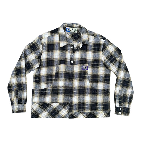 issey flannel work shirt - brown