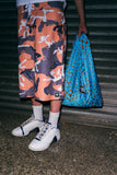 spotty reusable bag - blue/brown