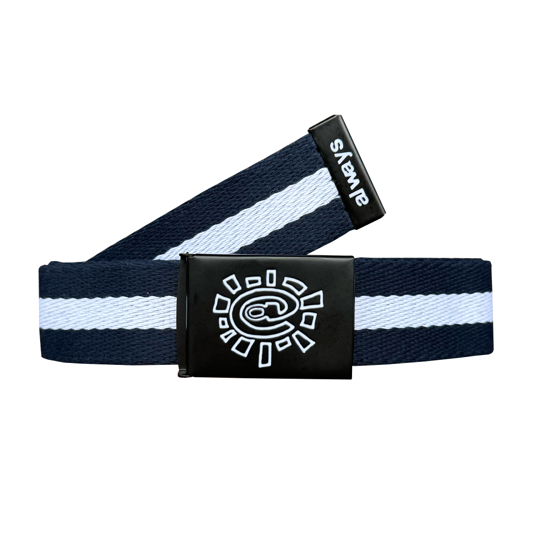 embossed @sun belt stripe navy/white – always do what you should do