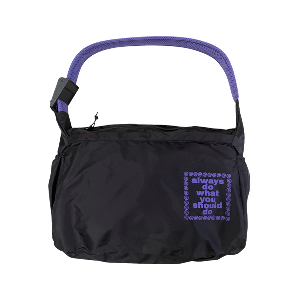 always do what you should do ショルダーバック ripstop reusable side bag - purple @sun print – always do what you
