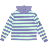 hooded polo - mint / washed blue