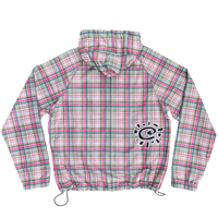 plaid bandemic jacket - green/pink