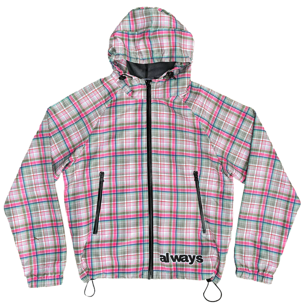 plaid bandemic jacket - green/pink