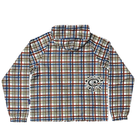 plaid bandemic jacket - burgundy / blue
