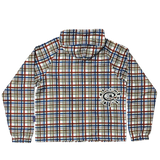 plaid bandemic jacket - burgundy / blue