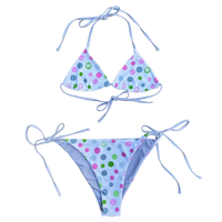 reversible bikini - silver / pokka dots