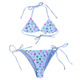 reversible bikini - silver / pokka dots