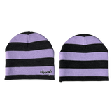reversible embroid @sun beanie - purple/navy