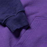 human applique zip up hoodie - purple