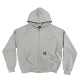 core raglan zip up hood - grey marl