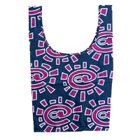 reusable ripstop bag - pink/navy