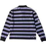 thick stripe rugby polo - purple/grey
