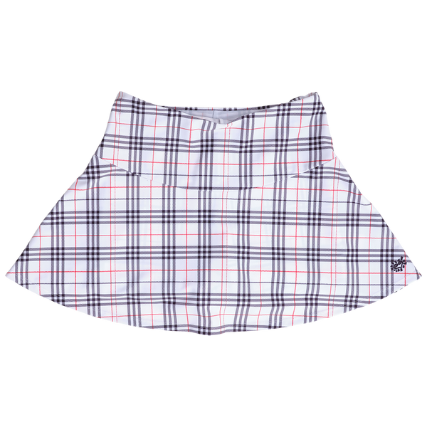 plaid he@rt logo skort - white