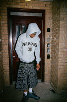 stencil applique hoodie - grey