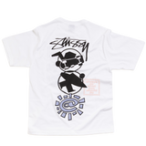 surf skate stack tshirt - white