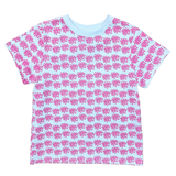 pp print baby tee - white/pink