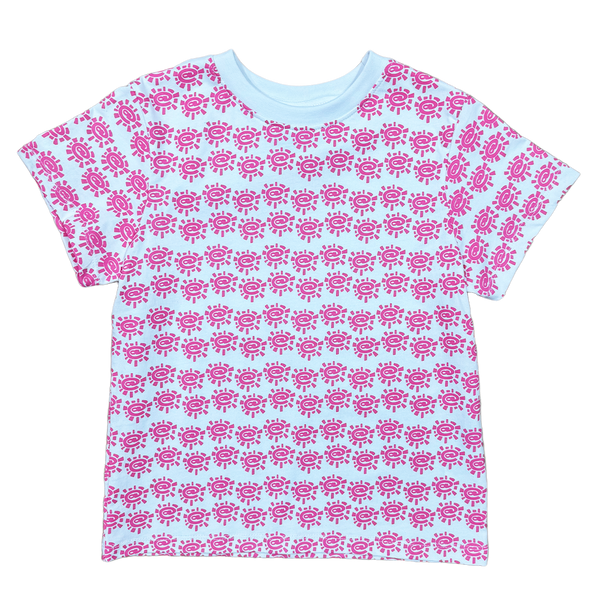 pp print baby tee - white/pink