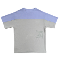 panelled waffle tshirt - lilac/silver