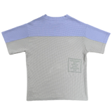 panelled waffle tshirt - lilac/silver