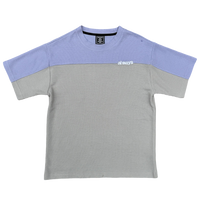 panelled waffle tshirt - lilac/silver