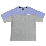 panelled waffle tshirt - lilac/silver