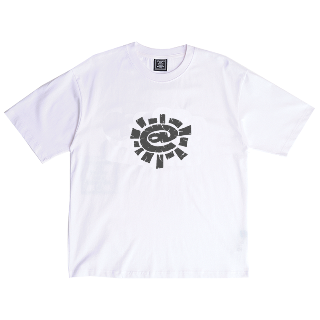 cracked sun tshirt - white – always do what you should do